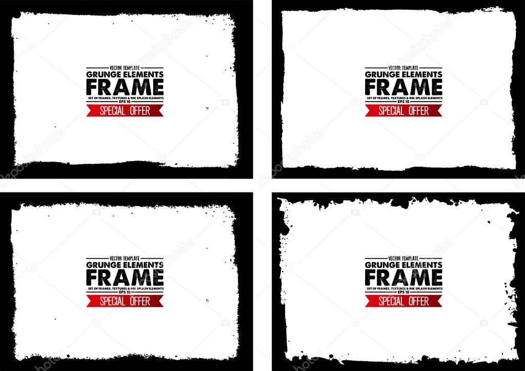 Grunge frame set texture - Abstract design template. Stock vector set - easy to use