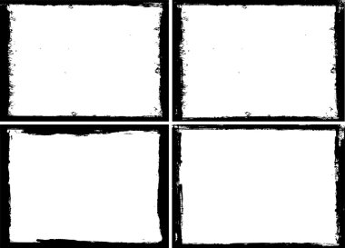 Grunge çerçeve doku set - soyut tasarım şablonu. İzole hisse senedi vektör ayarla - kolay