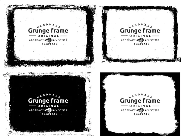 Conjunto de textura Grunge frame - Modelo de design abstrato. Conjunto de vetores de estoque isolado - fácil de usar — Vetor de Stock