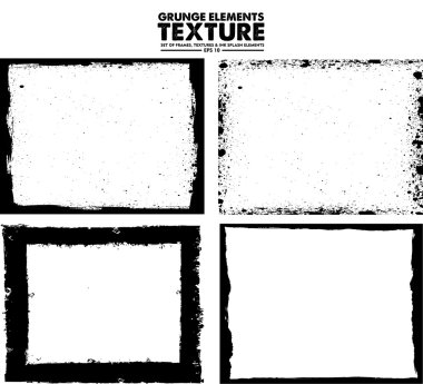 Grunge çerçeve - soyut doku. Hisse senedi vektör tasarım şablonu - kolay izole