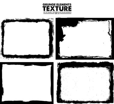 Grunge çerçeve - soyut doku. Hisse senedi vektör tasarım şablonu - kolay izole