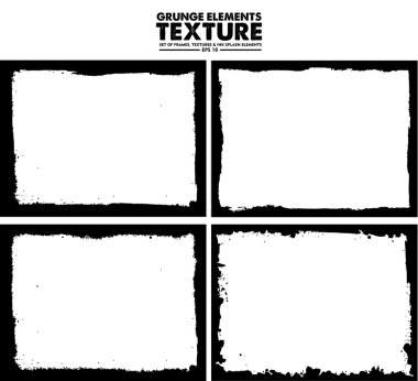 Grunge çerçeve - soyut doku. Hisse senedi vektör tasarım şablonu - kolay izole