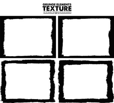 Grunge çerçeve - soyut doku. Hisse senedi vektör tasarım şablonu - kolay izole