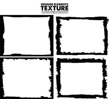 Grunge çerçeve - soyut doku. Hisse senedi vektör tasarım şablonu - kolay izole