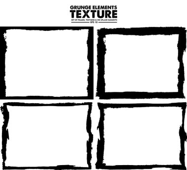 Grunge çerçeve - soyut doku. Hisse senedi vektör tasarım şablonu - kolay izole