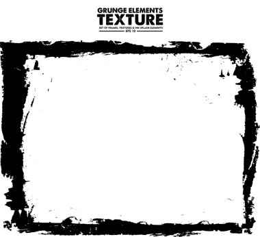 Grunge çerçeve - soyut doku. Hisse senedi vektör tasarım şablonu - kolay izole