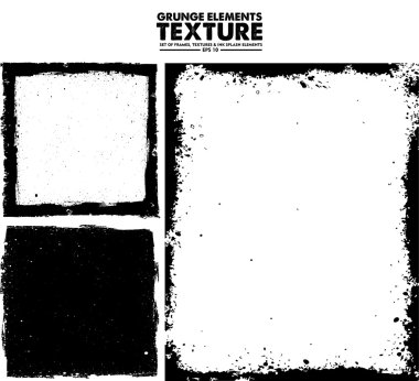 Grunge çerçeve - soyut doku. Hisse senedi vektör tasarım şablonu - kolay izole