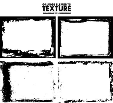 Grunge çerçeve - soyut doku. Hisse senedi vektör tasarım şablonu - kolay izole