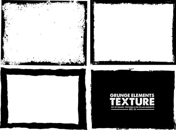 Set tekstur frame Grunge - Templat desain abstrak. Set vektor stok terisolasi - mudah digunakan - Stok Vektor