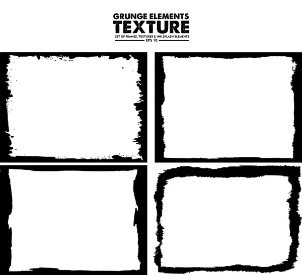 Grunge Frame Textur Set - abstrakte Design-Vorlage. isolierter Aktienvektorsatz - einfach zu bedienen — Stockvektor