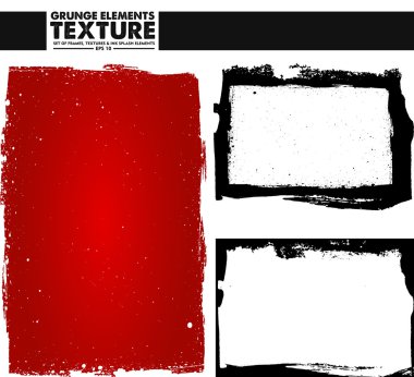 Grunge çerçeve doku set - soyut tasarım şablonu. İzole hisse senedi vektör ayarla - kolay