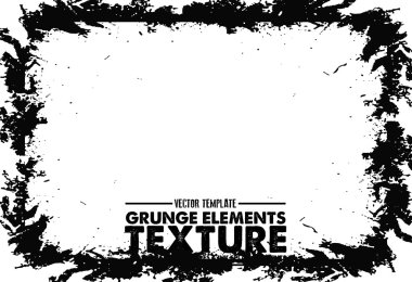 Grunge çerçeve - soyut doku. Hisse senedi vektör tasarım şablonu - kolay izole