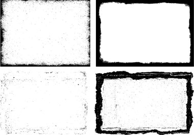 Grunge çerçeve doku set - soyut tasarım şablonu. İzole hisse senedi vektör ayarla - kolay