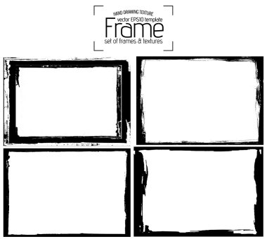 Grunge frame texture set clipart