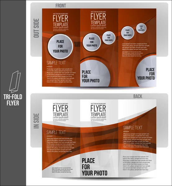 Tri-fold design impression de brochures — Image vectorielle