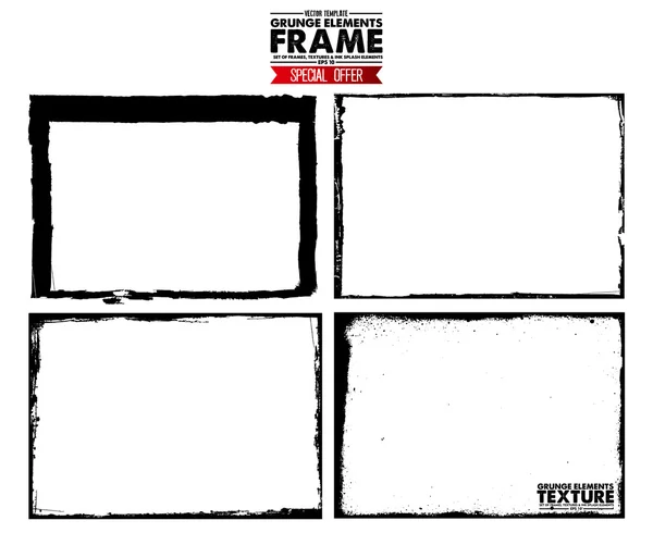 Conjunto de textura de marco grunge — Vector de stock