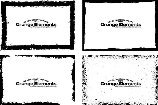 Grunge cadre texture ensemble — Image vectorielle