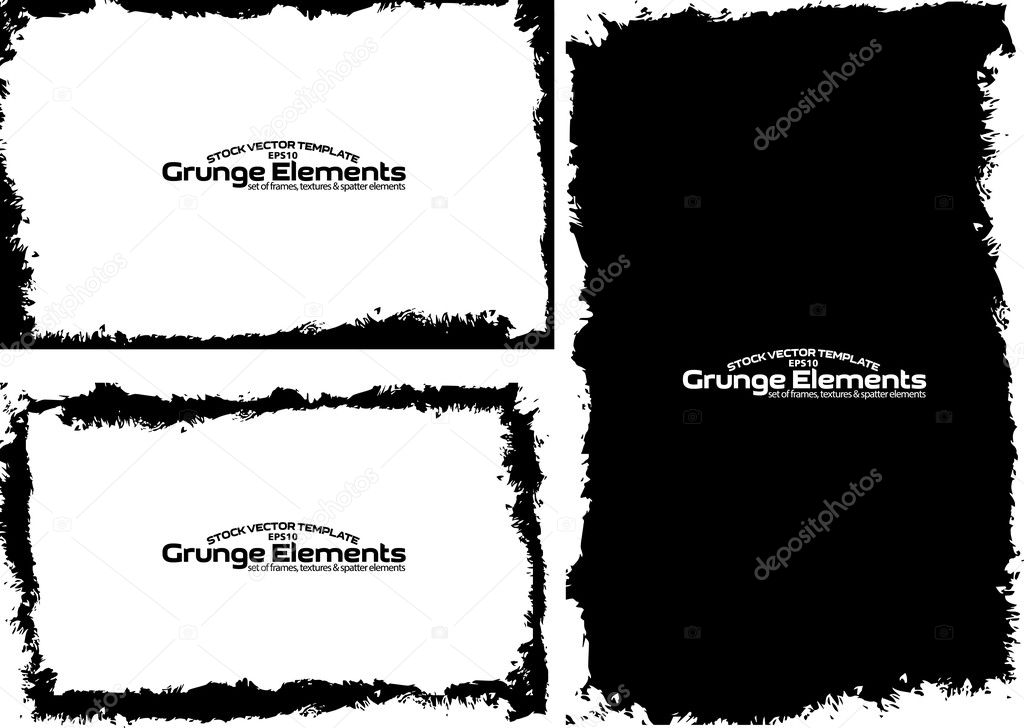 Grunge frame texture set