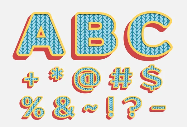 Retro tarzı örgü desenli sembolleri