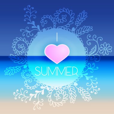 El ile yaz sezonu için soyut kartpostal boğulmak çerçeve ve te