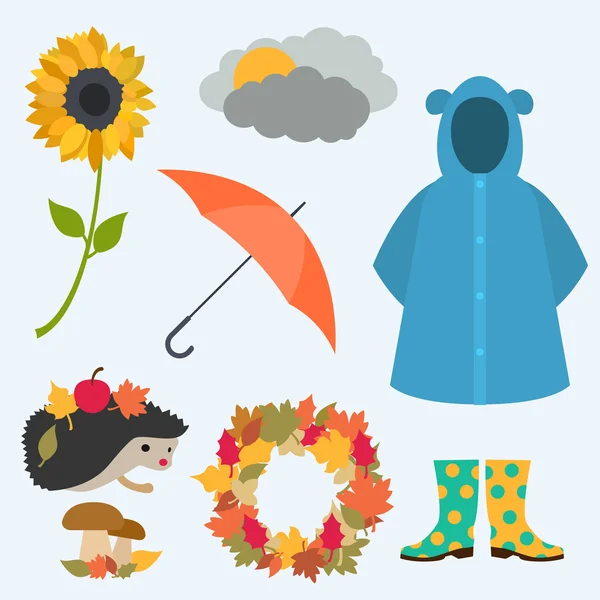 düz tasarım sonbahar set