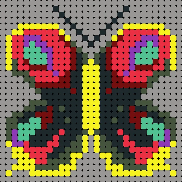 Colorful Pattern for beads with butterfly — Stock Vector