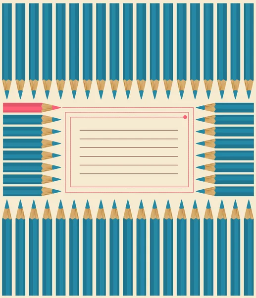 Обкладинка для блокнота з різнокольоровими олівцями — стоковий вектор