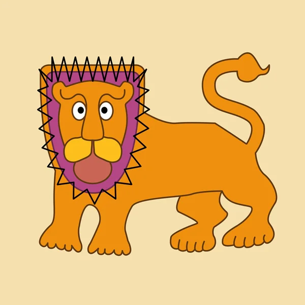 Absztrakt rajzfilm oroszlán — Stock Vector