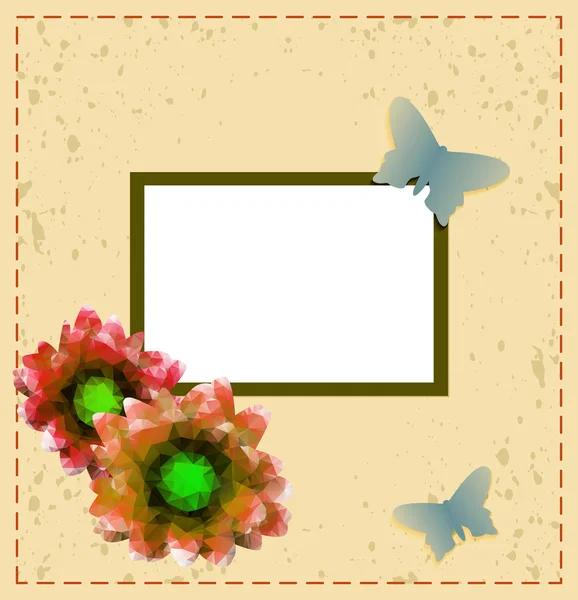 Funda de chatarra para cuaderno con mariposas y flores — Vector de stock