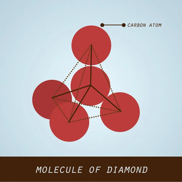 Modern düz tasarım elmas molekül çizimi — Stok Vektör