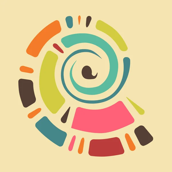 Kleurrijke achtergrond met abstracte shell in retro kleuren — Stockvector