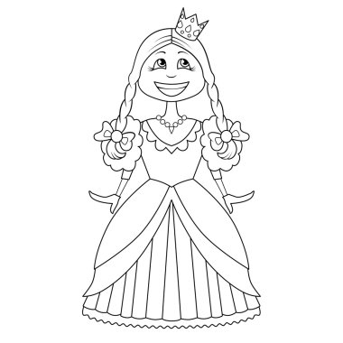 Boyama kitabı. Komik küçük Prenses, çizgi film
