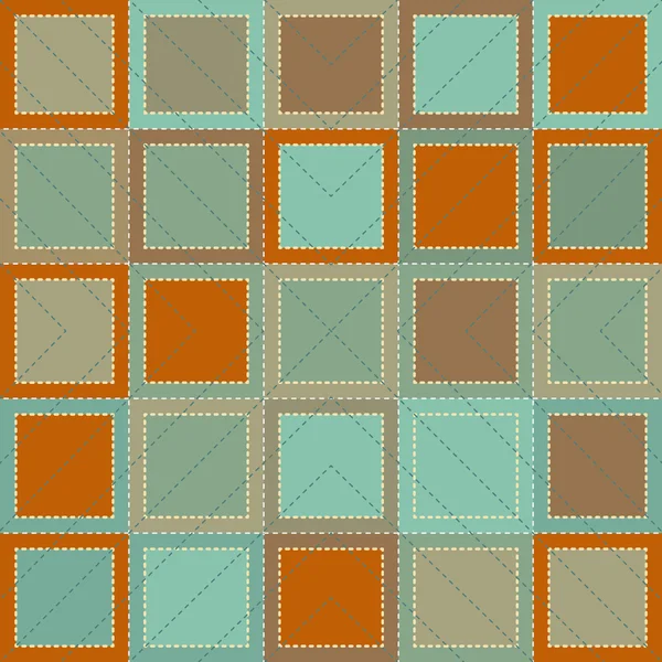 Fundo colorido em estilo patchwork com quadrados e pontos — Vetor de Stock