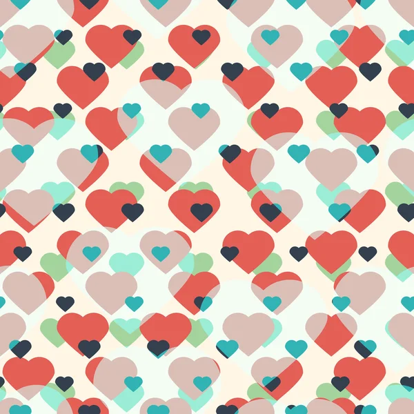 Бесшовный фон с красочными сердцами — стоковый вектор