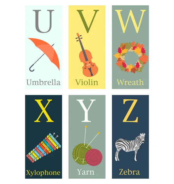 Alfabe ile renkli kartları