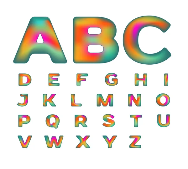 Farbenfrohes Alphabet mit irisierender Farbe — Stockvektor