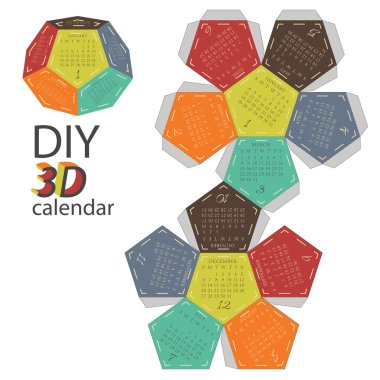 Düzeni 3d takvimi - do It yourself - DIY
