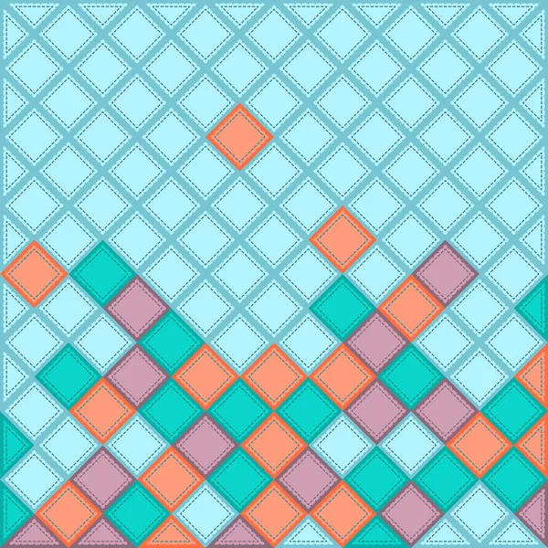 Colorful Background made of stitched squares in patchwork style — Stock Vector