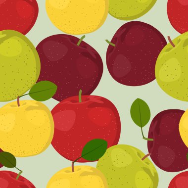 Farklı elma ile kesintisiz renkli arka plan