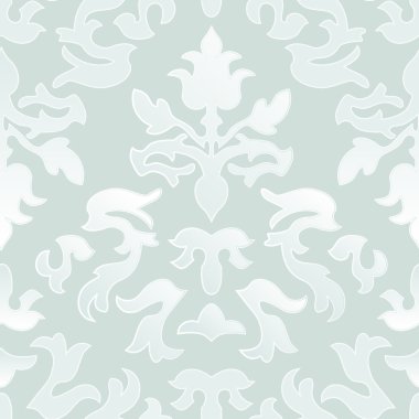 Barok süsler ile sorunsuz yumuşak beyaz arka plan
