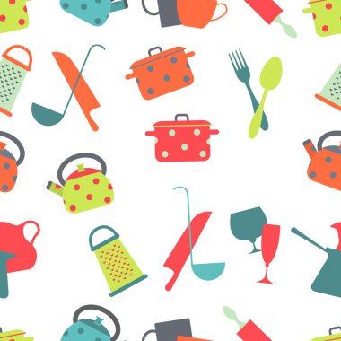 Yemekleri düz tasarımında yapılan sorunsuz arka plan