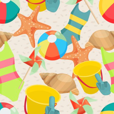 Düz tasarım içinde farklı yaz öznitelikleri ile sorunsuz arka plan