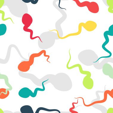Renkli sperm hücrelerinin düz tasarımında yapılan sorunsuz arka plan