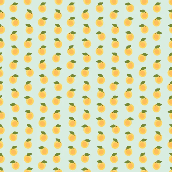 Nahtloser farbenfroher Hintergrund aus Aprikose in flachem Design — Stockvektor