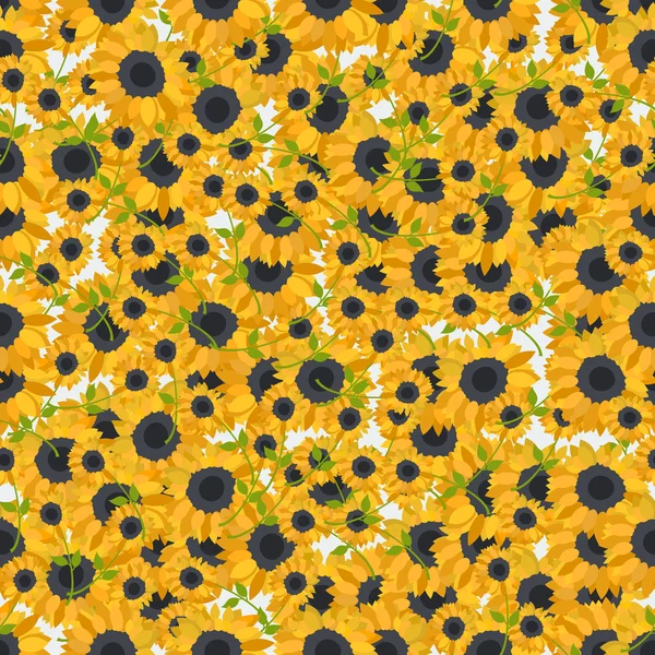 无缝的彩色背景作出的在平面设计中的向日葵 — 图库矢量图片
