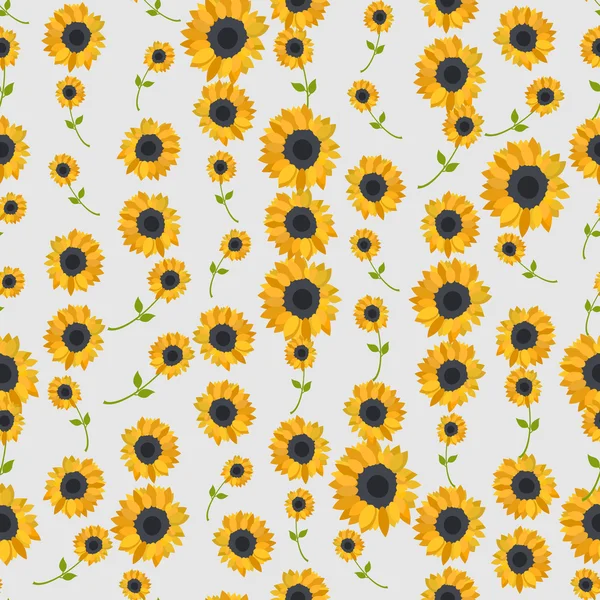 无缝的彩色背景作出的在平面设计中的向日葵 — 图库矢量图片