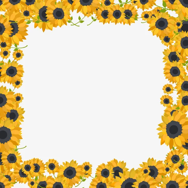 Barevný rámeček vyrobený z slunečnice v plochý design — Stockový vektor