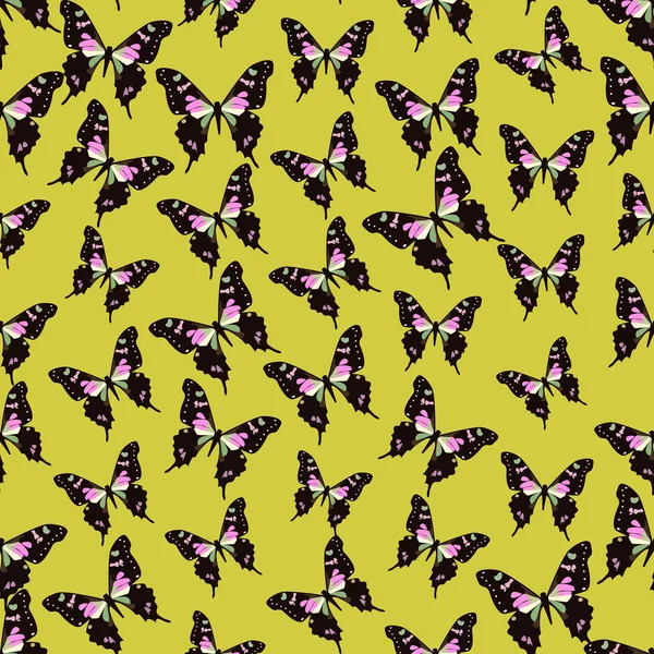 Fond coloré sans couture composé de papillons — Image vectorielle