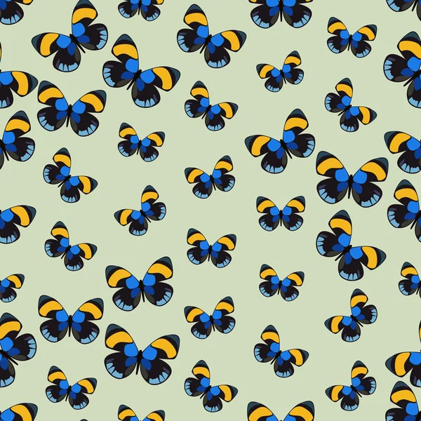 Fondo colorido inconsútil hecho de mariposas — Vector de stock