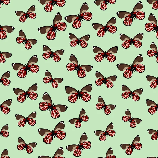 Fondo colorido inconsútil hecho de mariposas — Vector de stock